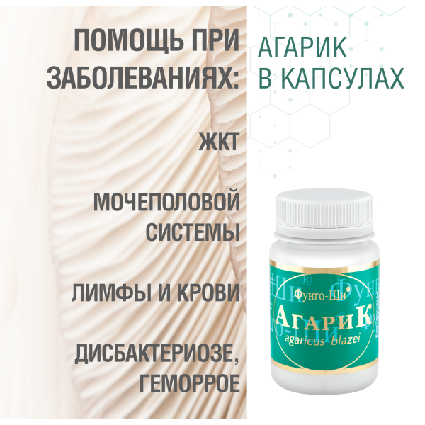 АГАРИК БРАЗИЛЬСКИЙ, 60 КАПСУЛ