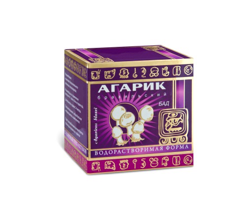 АГАРИК БРАЗИЛЬСКИЙ ВОДОРАСТВОРИМАЯ ФОРМА, 30 САШЕ ПО 1 ГР