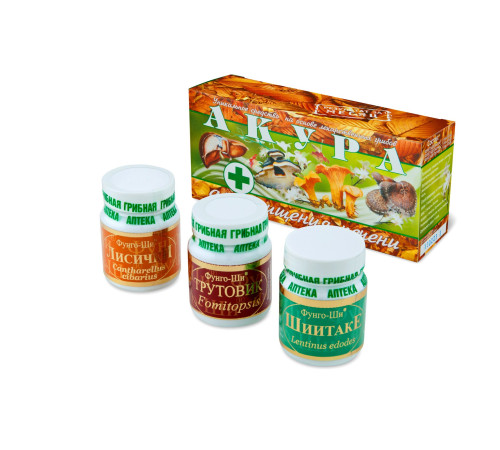 "АКУРА" СИСТЕМА ОЧИЩЕНИЯ ПЕЧЕНИ (ЛИСИЧКИ, ТРУТОВИК, ШИИТАКЕ)